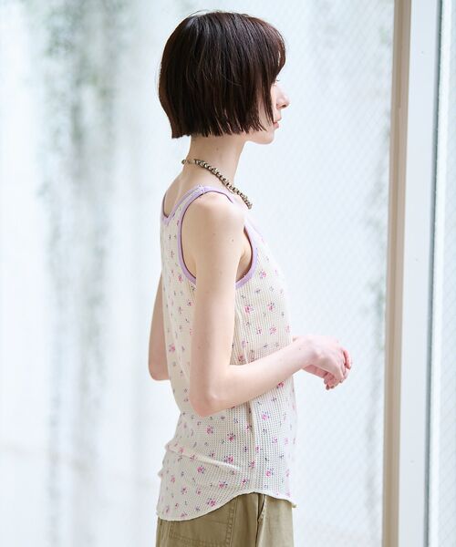 Rouge vif la cle / ルージュ・ヴィフ ラクレ キャミソール・チューブトップ | 【JEMORGAN / ジェーイーモーガン】クレリックタンクトップ/花柄/カップ | 詳細10