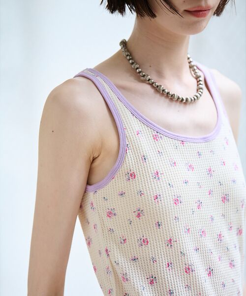 Rouge vif la cle / ルージュ・ヴィフ ラクレ キャミソール・チューブトップ | 【JEMORGAN / ジェーイーモーガン】クレリックタンクトップ/花柄/カップ | 詳細12