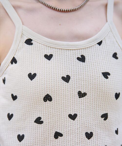 Rouge vif la cle / ルージュ・ヴィフ ラクレ キャミソール・チューブトップ | 【JEMORGAN/ジェーイーモーガン】クロップドキャミソール ハート柄/ワッフ | 詳細11