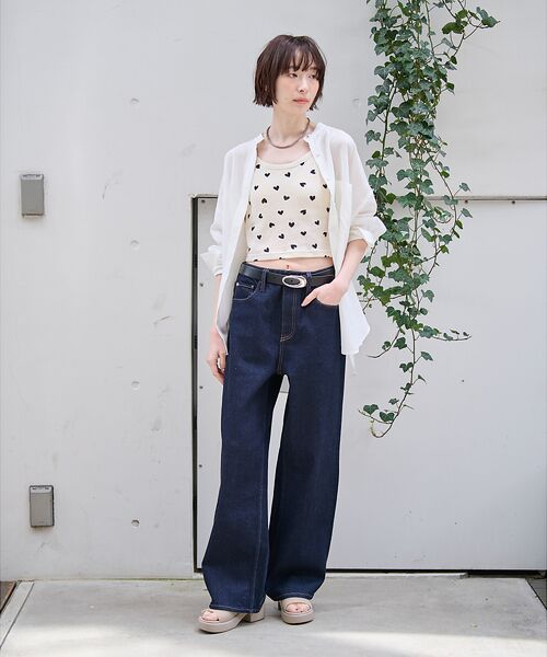 Rouge vif la cle / ルージュ・ヴィフ ラクレ キャミソール・チューブトップ | 【JEMORGAN/ジェーイーモーガン】クロップドキャミソール ハート柄/ワッフ | 詳細4