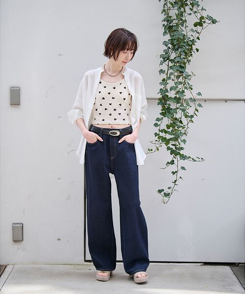 Rouge vif la cle / ルージュ・ヴィフ ラクレ キャミソール・チューブトップ | 【JEMORGAN/ジェーイーモーガン】クロップドキャミソール ハート柄/ワッフ | 詳細5