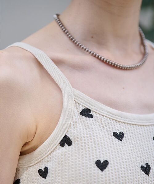 Rouge vif la cle / ルージュ・ヴィフ ラクレ キャミソール・チューブトップ | 【JEMORGAN/ジェーイーモーガン】クロップドキャミソール ハート柄/ワッフ | 詳細9