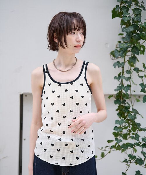 Rouge vif la cle / ルージュ・ヴィフ ラクレ キャミソール・チューブトップ | 【JEMORGAN/ジェーイーモーガン】カップ付クレリックタンクハート柄/カップ | 詳細3