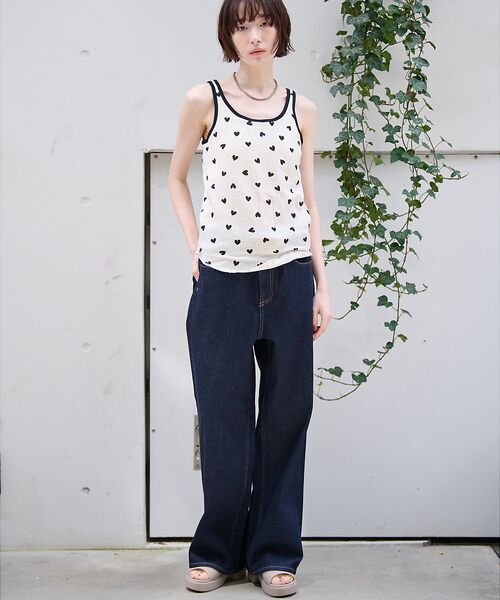 Rouge vif la cle / ルージュ・ヴィフ ラクレ キャミソール・チューブトップ | 【JEMORGAN/ジェーイーモーガン】カップ付クレリックタンクハート柄/カップ | 詳細4