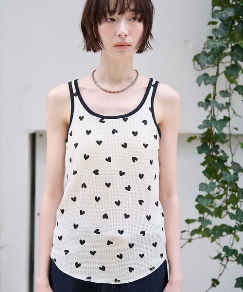 Rouge vif la cle / ルージュ・ヴィフ ラクレ キャミソール・チューブトップ | 【JEMORGAN/ジェーイーモーガン】カップ付クレリックタンクハート柄/カップ | 詳細5