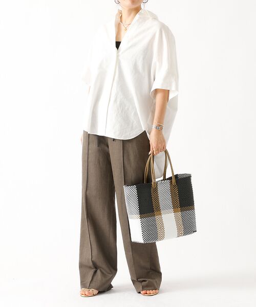 Rouge vif la cle / ルージュ・ヴィフ ラクレ トートバッグ | 【MOON BIRD/ムーンバード】手編みのメルカドバッグM/手編み/正方形【W | 詳細1