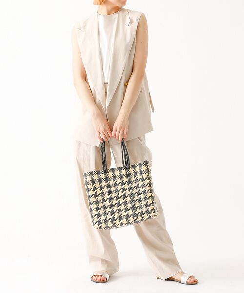 Rouge vif la cle / ルージュ・ヴィフ ラクレ トートバッグ | 【MOON BIRD/ムーンバード】手編みのメルカドバッグM/手編み/正方形【W | 詳細12