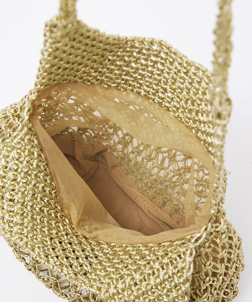 Rouge vif la cle / ルージュ・ヴィフ ラクレ トートバッグ | 【Swaraj/スワラージ】手編みのメタリックマクラメバッグ / ハンドバッグ | 詳細12