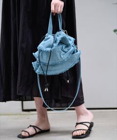 Rouge vif la cle / ルージュ・ヴィフ ラクレ ショルダーバッグ | 【Ampersand / アンパサンド】Denim  frilr bag　ME-