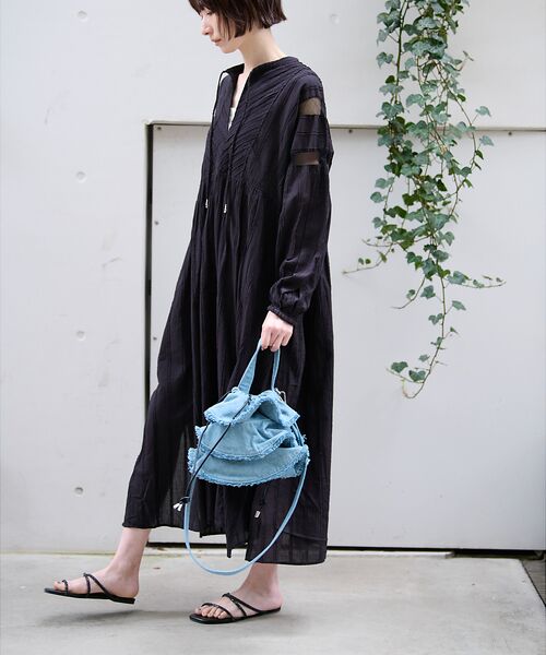 Rouge vif la cle / ルージュ・ヴィフ ラクレ ショルダーバッグ | 【Ampersand / アンパサンド】Denim  frilr bag　ME- | 詳細2