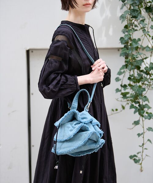 Rouge vif la cle / ルージュ・ヴィフ ラクレ ショルダーバッグ | 【Ampersand / アンパサンド】Denim  frilr bag　ME- | 詳細4