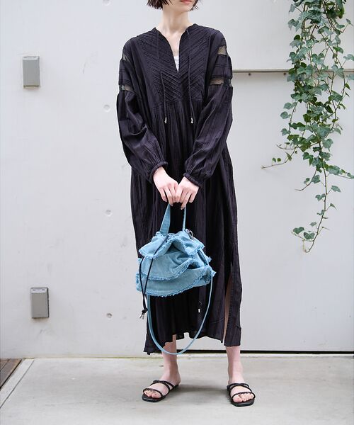 Rouge vif la cle / ルージュ・ヴィフ ラクレ ショルダーバッグ | 【Ampersand / アンパサンド】Denim  frilr bag　ME- | 詳細6