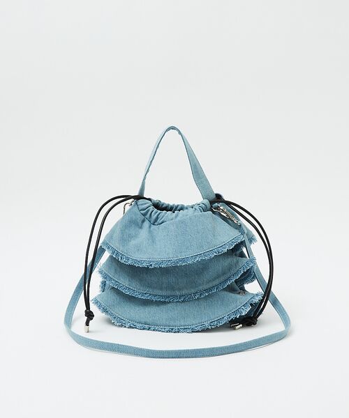 Rouge vif la cle / ルージュ・ヴィフ ラクレ ショルダーバッグ | 【Ampersand / アンパサンド】Denim  frilr bag　ME- | 詳細7