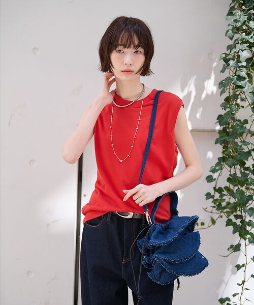 Rouge vif la cle / ルージュ・ヴィフ ラクレ ショルダーバッグ | 【Ampersand / アンパサンド】Denim  frilr bag　ME- | 詳細9