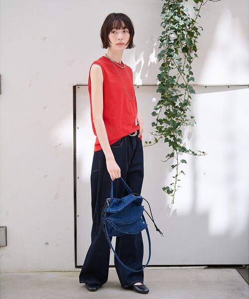 Rouge vif la cle / ルージュ・ヴィフ ラクレ ショルダーバッグ | 【Ampersand / アンパサンド】Denim  frilr bag　ME- | 詳細10