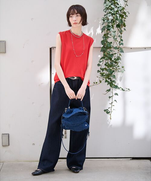 Rouge vif la cle / ルージュ・ヴィフ ラクレ ショルダーバッグ | 【Ampersand / アンパサンド】Denim  frilr bag　ME- | 詳細11