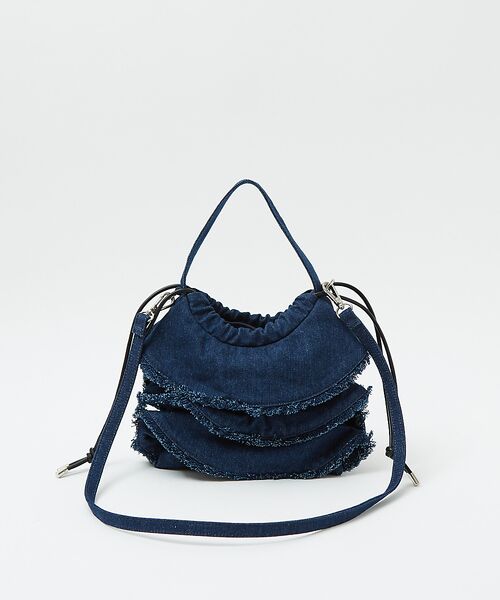 Rouge vif la cle / ルージュ・ヴィフ ラクレ ショルダーバッグ | 【Ampersand / アンパサンド】Denim  frilr bag　ME- | 詳細14