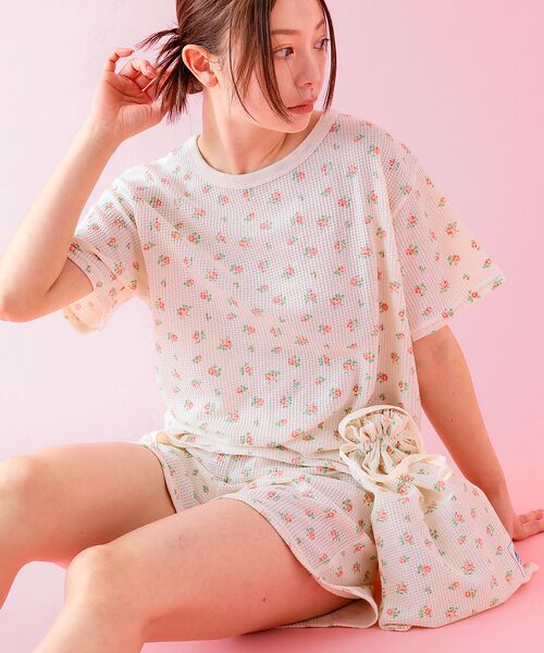 Rouge vif la cle/ルージュ・ヴィフ ラクレ 【JEMORGAN / ジェーイーモーガン】半袖&ショーツ&巾着3点セット/ルー レッド F Rouge vif la cle/ルージュ・ヴィフ ラクレ 【JEMORGAN / ジェーイーモーガン】半袖&ショーツ&巾着3点セット/ルー レッド F