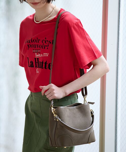 Rouge vif la cle/ルージュ・ヴィフ ラクレ 【AULENTTI/オウレンティ】2WAY スウェードワンハンドルミニバッグ / グレージュ F