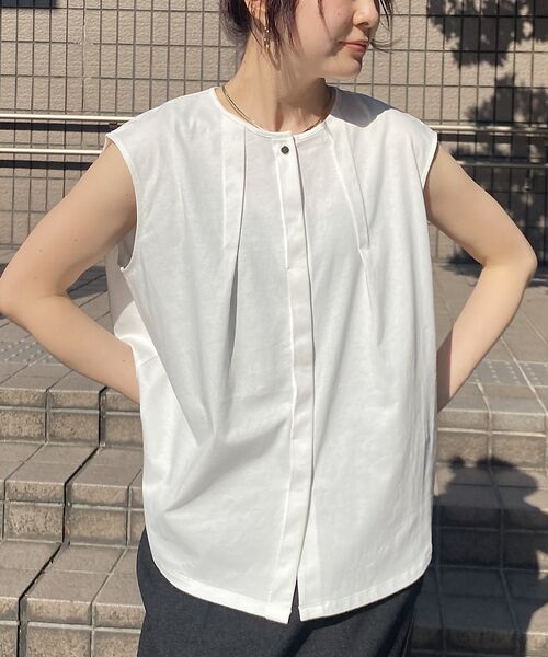 Rouge vif la cle / ルージュ・ヴィフ ラクレ シャツ・ブラウス | タック入りノースリーブカットソーブラウス | 詳細1