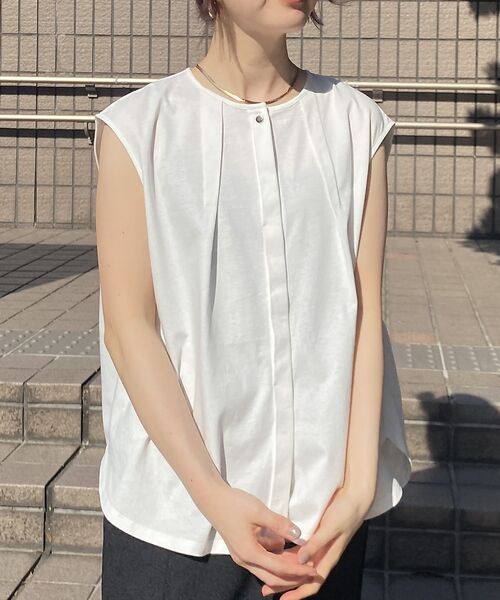 Rouge vif la cle / ルージュ・ヴィフ ラクレ シャツ・ブラウス | タック入りノースリーブカットソーブラウス | 詳細2