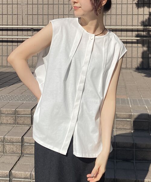 Rouge vif la cle / ルージュ・ヴィフ ラクレ シャツ・ブラウス | タック入りノースリーブカットソーブラウス | 詳細3