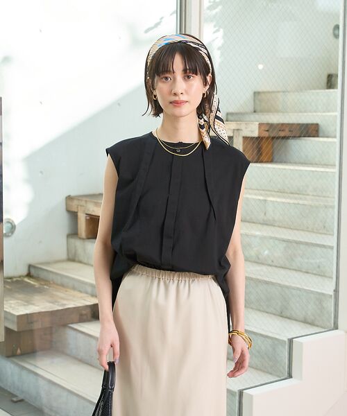 Rouge vif la cle / ルージュ・ヴィフ ラクレ シャツ・ブラウス | タック入りノースリーブカットソーブラウス | 詳細7