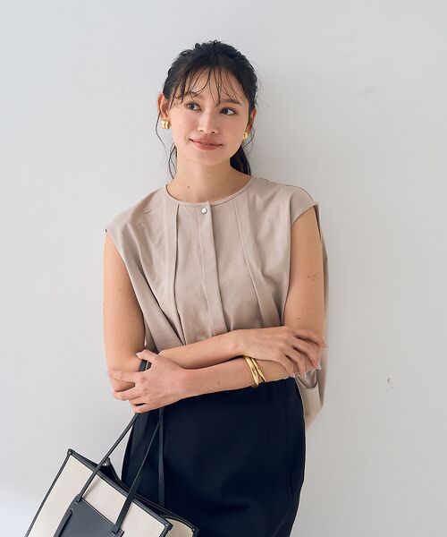 Rouge vif la cle / ルージュ・ヴィフ ラクレ シャツ・ブラウス | タック入りノースリーブカットソーブラウス | 詳細15