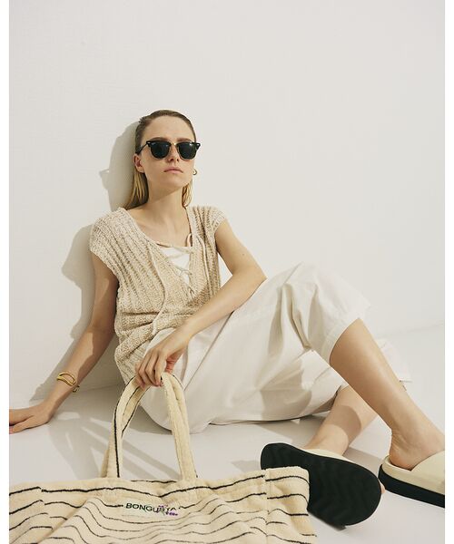 Rouge vif la cle / ルージュ・ヴィフ ラクレ ニット・セーター | 麻混ニットレースアップベスト | 詳細1