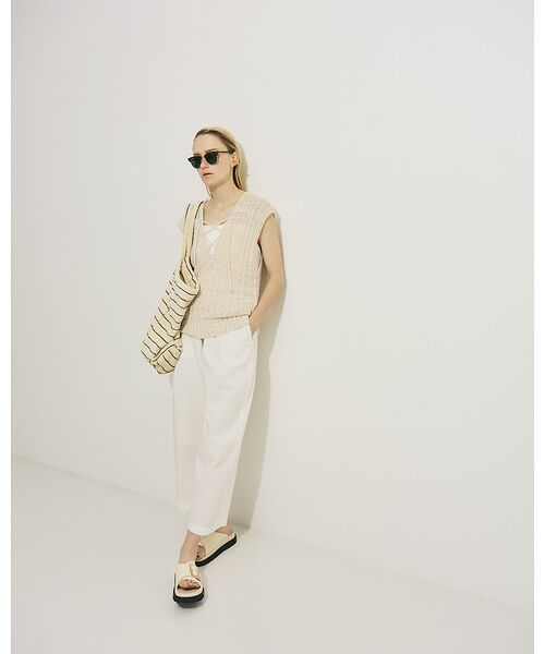 Rouge vif la cle / ルージュ・ヴィフ ラクレ ニット・セーター | 麻混ニットレースアップベスト | 詳細10