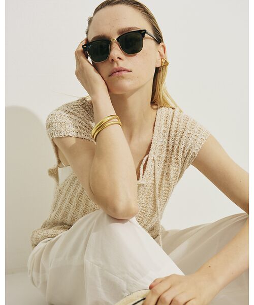 Rouge vif la cle / ルージュ・ヴィフ ラクレ ニット・セーター | 麻混ニットレースアップベスト | 詳細4