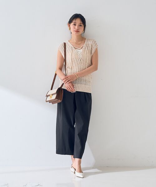 Rouge vif la cle / ルージュ・ヴィフ ラクレ ニット・セーター | 麻混ニットレースアップベスト | 詳細8