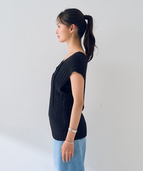 Rouge vif la cle / ルージュ・ヴィフ ラクレ ニット・セーター | 麻混ニットレースアップベスト | 詳細22