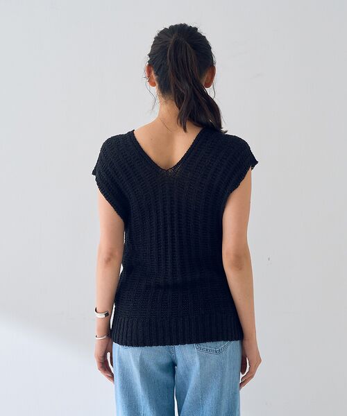 Rouge vif la cle / ルージュ・ヴィフ ラクレ ニット・セーター | 麻混ニットレースアップベスト | 詳細23