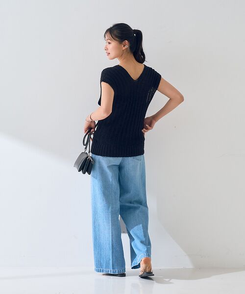 Rouge vif la cle / ルージュ・ヴィフ ラクレ ニット・セーター | 麻混ニットレースアップベスト | 詳細17