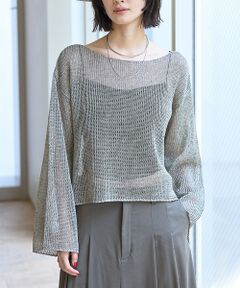 Rouge vif la cle / ルージュ・ヴィフ ラクレ ニット・セーター | シアーメッシュペーパーニットプルオーバー