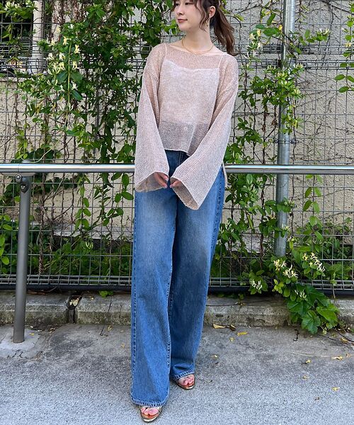 Rouge vif la cle / ルージュ・ヴィフ ラクレ ニット・セーター | シアーメッシュペーパーニットプルオーバー | 詳細7