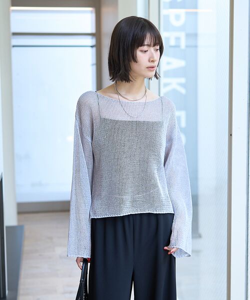 Rouge vif la cle / ルージュ・ヴィフ ラクレ ニット・セーター | シアーメッシュペーパーニットプルオーバー | 詳細8