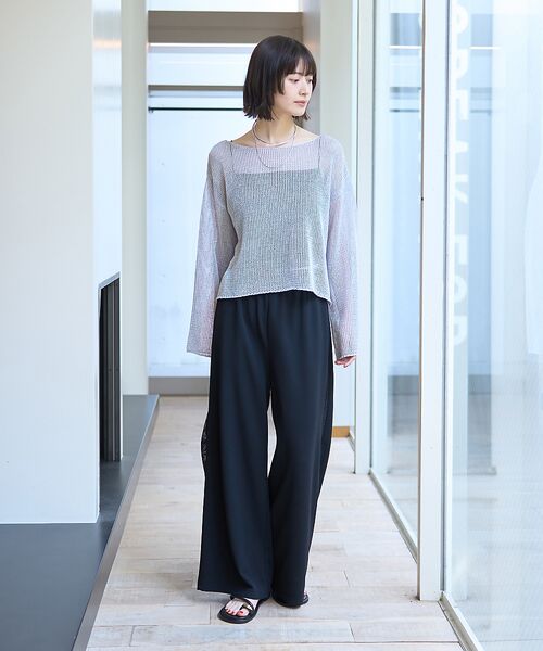 Rouge vif la cle / ルージュ・ヴィフ ラクレ ニット・セーター | シアーメッシュペーパーニットプルオーバー | 詳細11