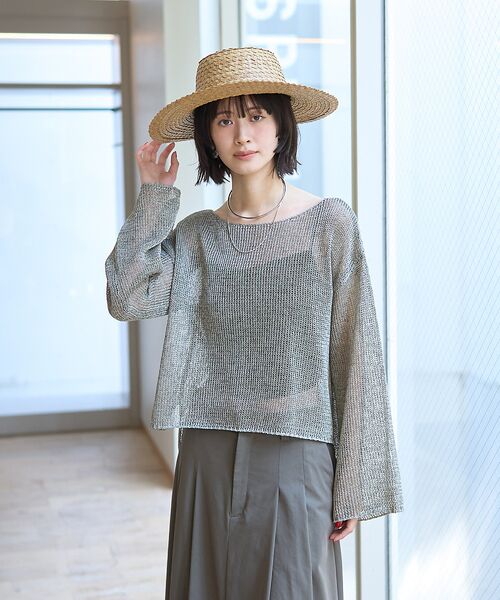 Rouge vif la cle / ルージュ・ヴィフ ラクレ ニット・セーター | シアーメッシュペーパーニットプルオーバー | 詳細14