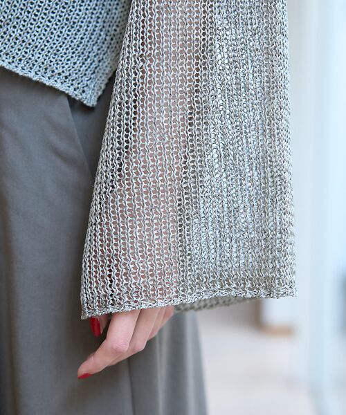 Rouge vif la cle / ルージュ・ヴィフ ラクレ ニット・セーター | シアーメッシュペーパーニットプルオーバー | 詳細24