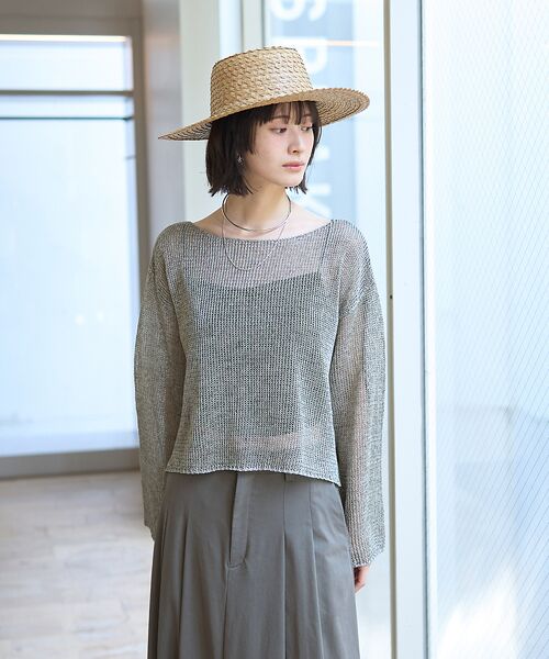 Rouge vif la cle / ルージュ・ヴィフ ラクレ ニット・セーター | シアーメッシュペーパーニットプルオーバー | 詳細15