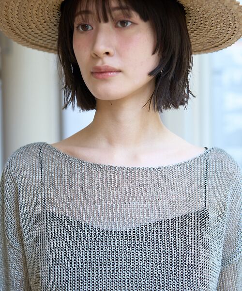 Rouge vif la cle / ルージュ・ヴィフ ラクレ ニット・セーター | シアーメッシュペーパーニットプルオーバー | 詳細22