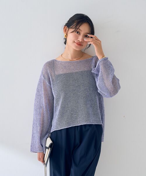 Rouge vif la cle / ルージュ・ヴィフ ラクレ ニット・セーター | シアーメッシュペーパーニットプルオーバー | 詳細27