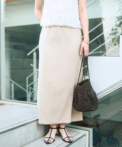 Rouge vif la cle / ルージュ・ヴィフ ラクレ ロング・マキシ丈スカート | 【接触冷感/UVカット/防しわ】リネンライクストレッチピンタックタイトスカート