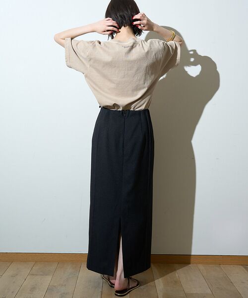 Rouge vif la cle / ルージュ・ヴィフ ラクレ ロング・マキシ丈スカート | 【接触冷感/UVカット/防しわ】リネンライクストレッチピンタックタイトスカート | 詳細27