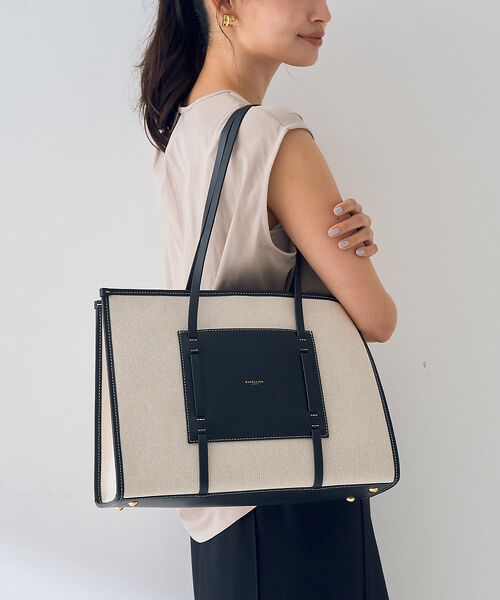 Rouge vif la cle/ルージュ・ヴィフ ラクレ 【DEMELLIER/デメリエー】The Capri キャンパストートバッグ ブラック F Rouge vif la cle/ルージュ・ヴィフ ラクレ 【DEMELLIER/デメリエー】The Capri キャンパストートバッグ ブラック F