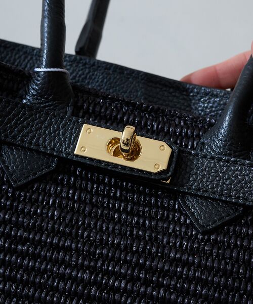 Rouge vif la cle / ルージュ・ヴィフ ラクレ かごバック | 【AULENTTI/オウレンティ】ラフィア×レザーベルトトート ショルダー付バッ | 詳細14