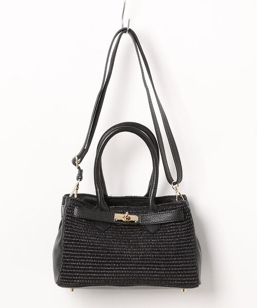 Rouge vif la cle / ルージュ・ヴィフ ラクレ かごバック | 【AULENTTI/オウレンティ】ラフィア×レザーベルトトート ショルダー付バッ | 詳細5