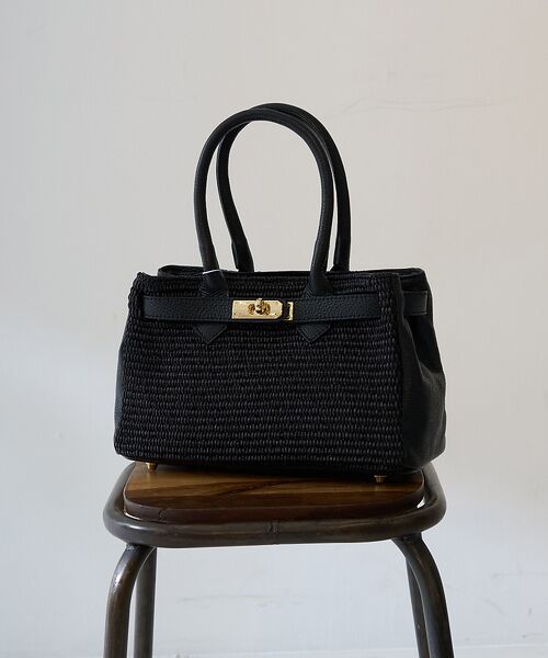 Rouge vif la cle / ルージュ・ヴィフ ラクレ かごバック | 【AULENTTI/オウレンティ】ラフィア×レザーベルトトート ショルダー付バッ | 詳細9